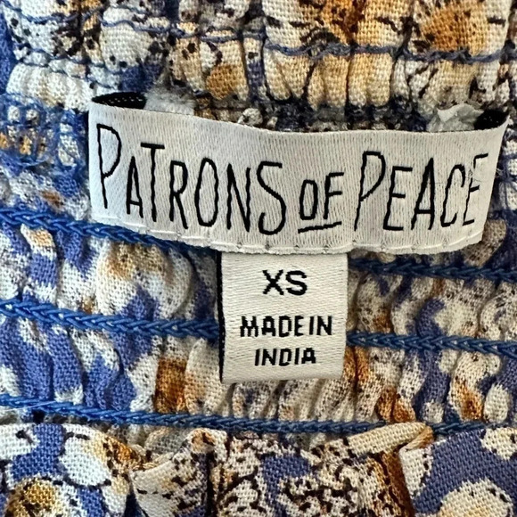 Patrons of Peace smocked bodice cropped sunflower top. Size XS - Picture 7 of 8